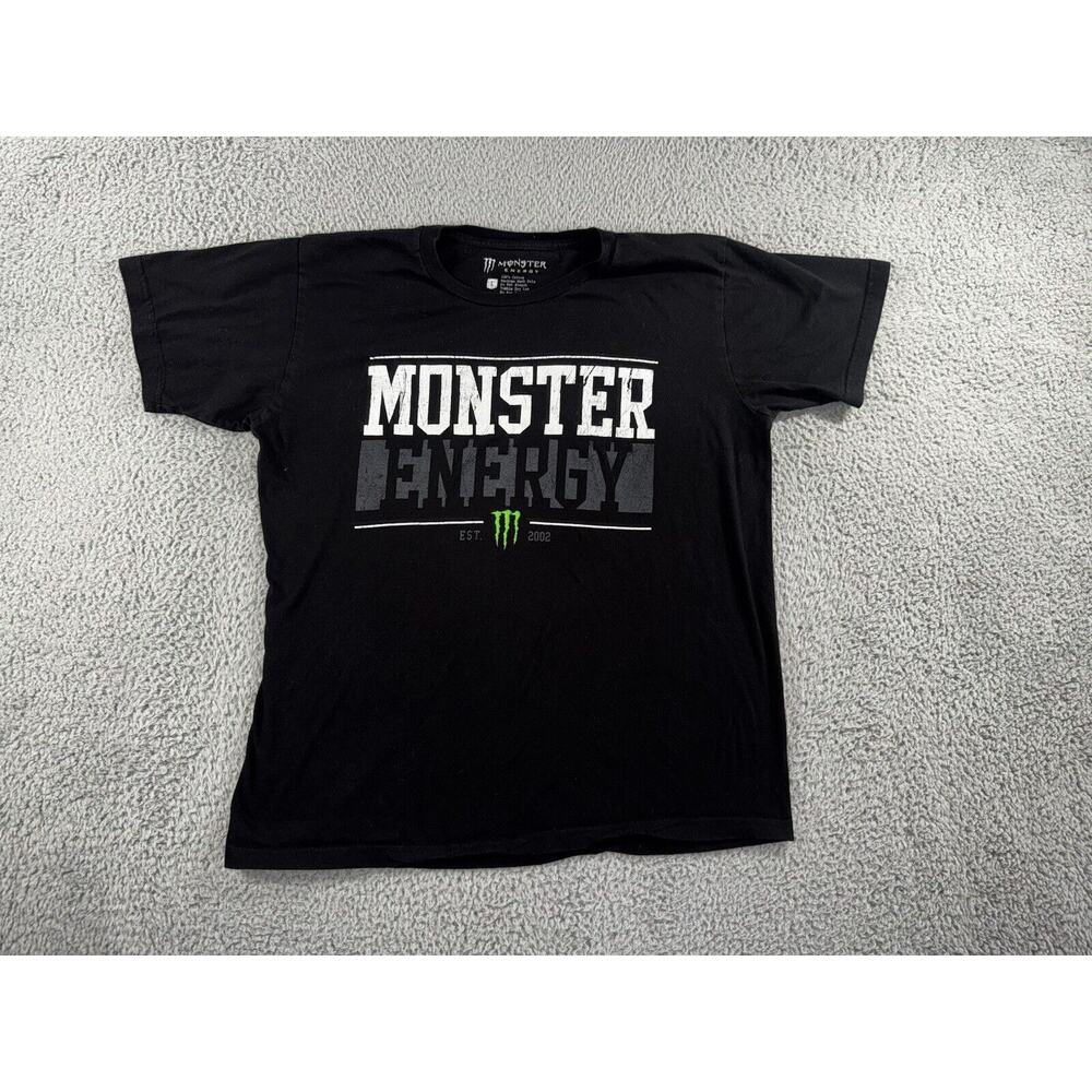 Monster Energy T Shirt Men Large Graphic‎ Print Short Sleeve Crew Neck Tee
